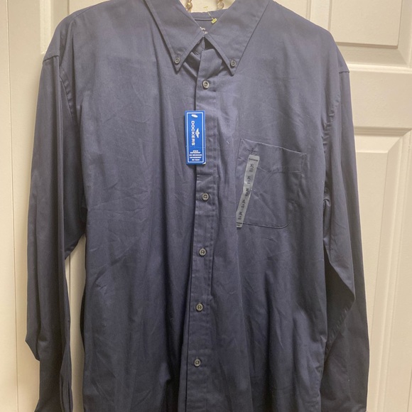 Dockers Tour Long Sleeve Shirt Button Up Pocket 100% Cotton Black Size XL(New) - Picture 11 of 14